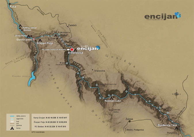 Tara River map